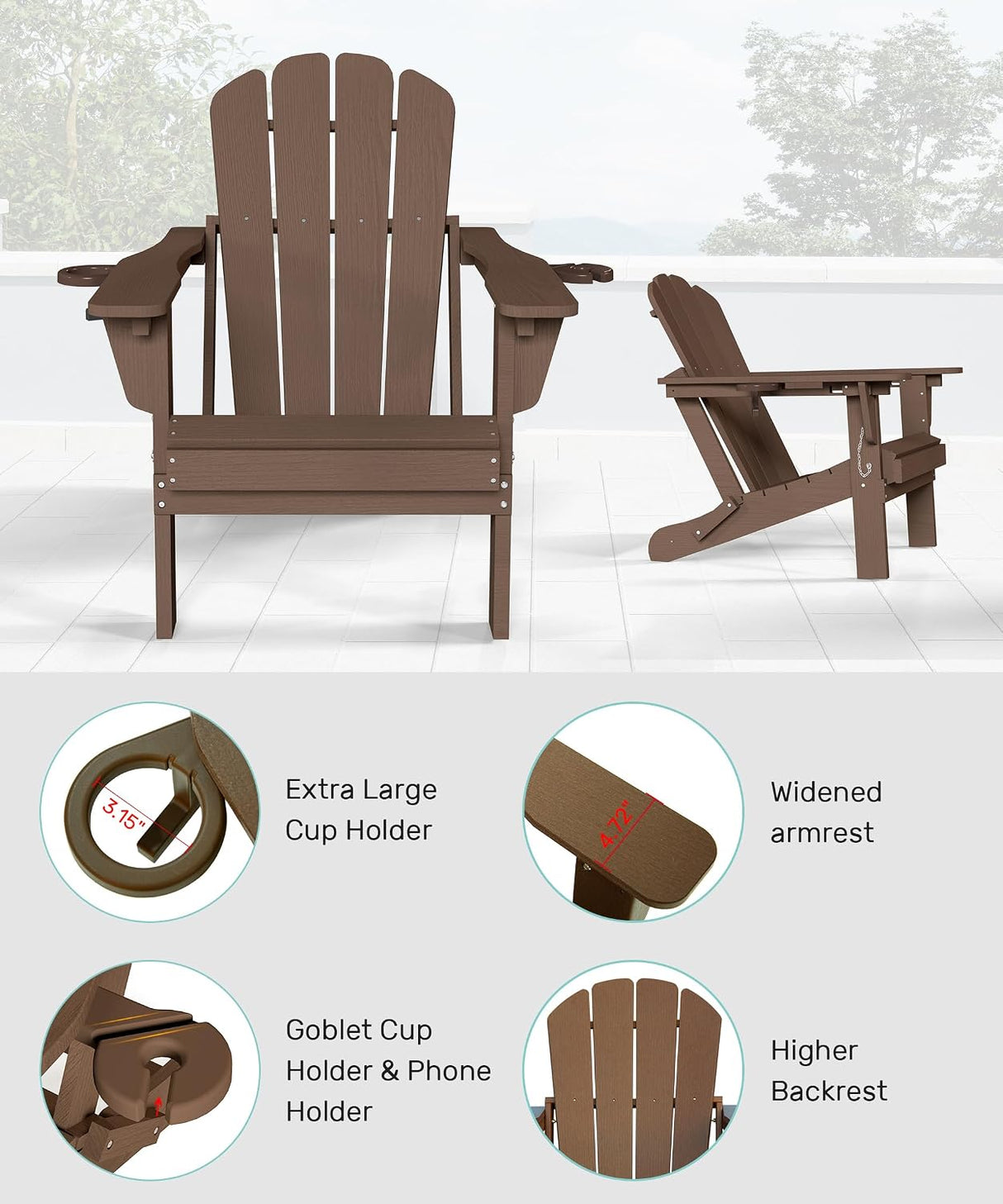 Adjustable HDPE Adirondack Chair