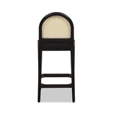 Arlin Upholstered Stool with Curved Back and Footrest, Set of 2
