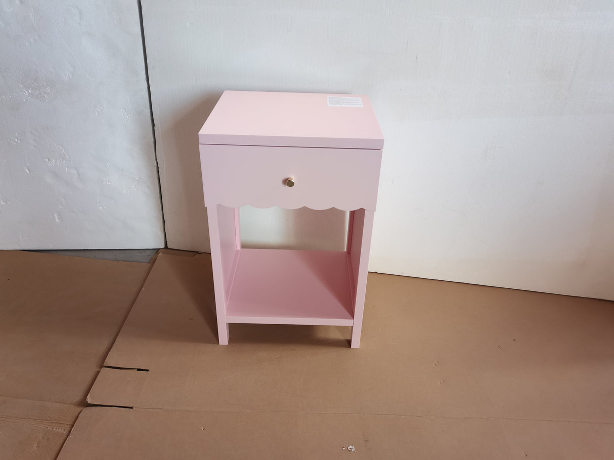 Modern Nightstand with Drawer and Open Shelf