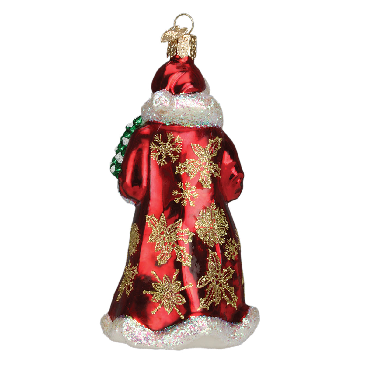Glistening Golden Santa Christmas Ornament