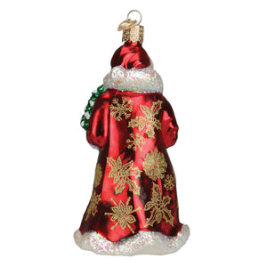 Glistening Golden Santa Christmas Ornament