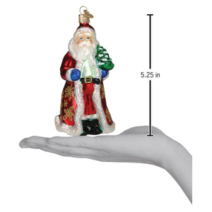 Glistening Golden Santa Christmas Ornament