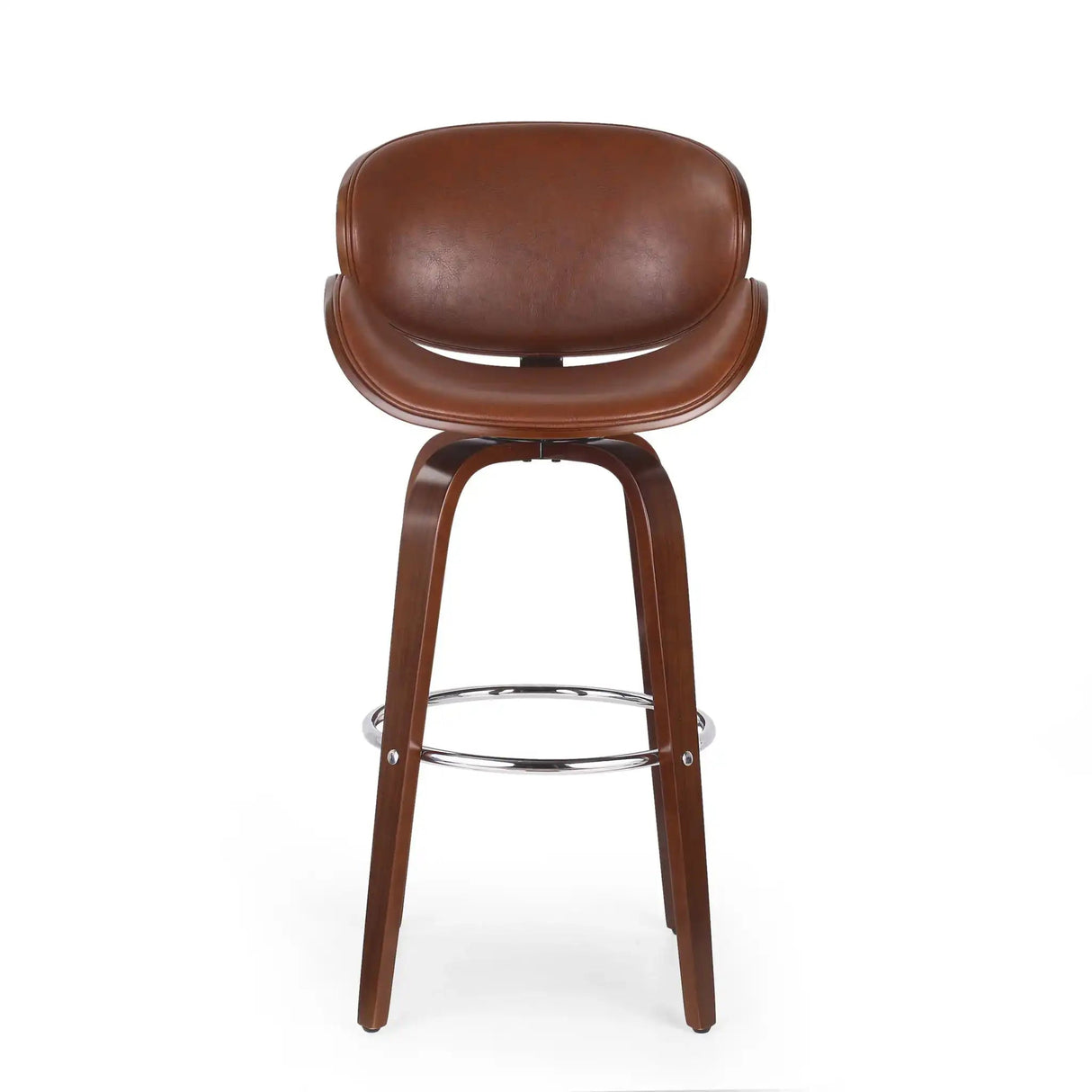 Lumos Mid Century Modern Upholstered Swivel Barstool