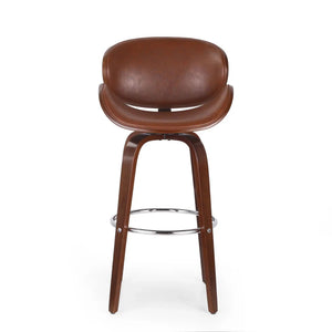 Lumos Mid Century Modern Upholstered Swivel Barstool