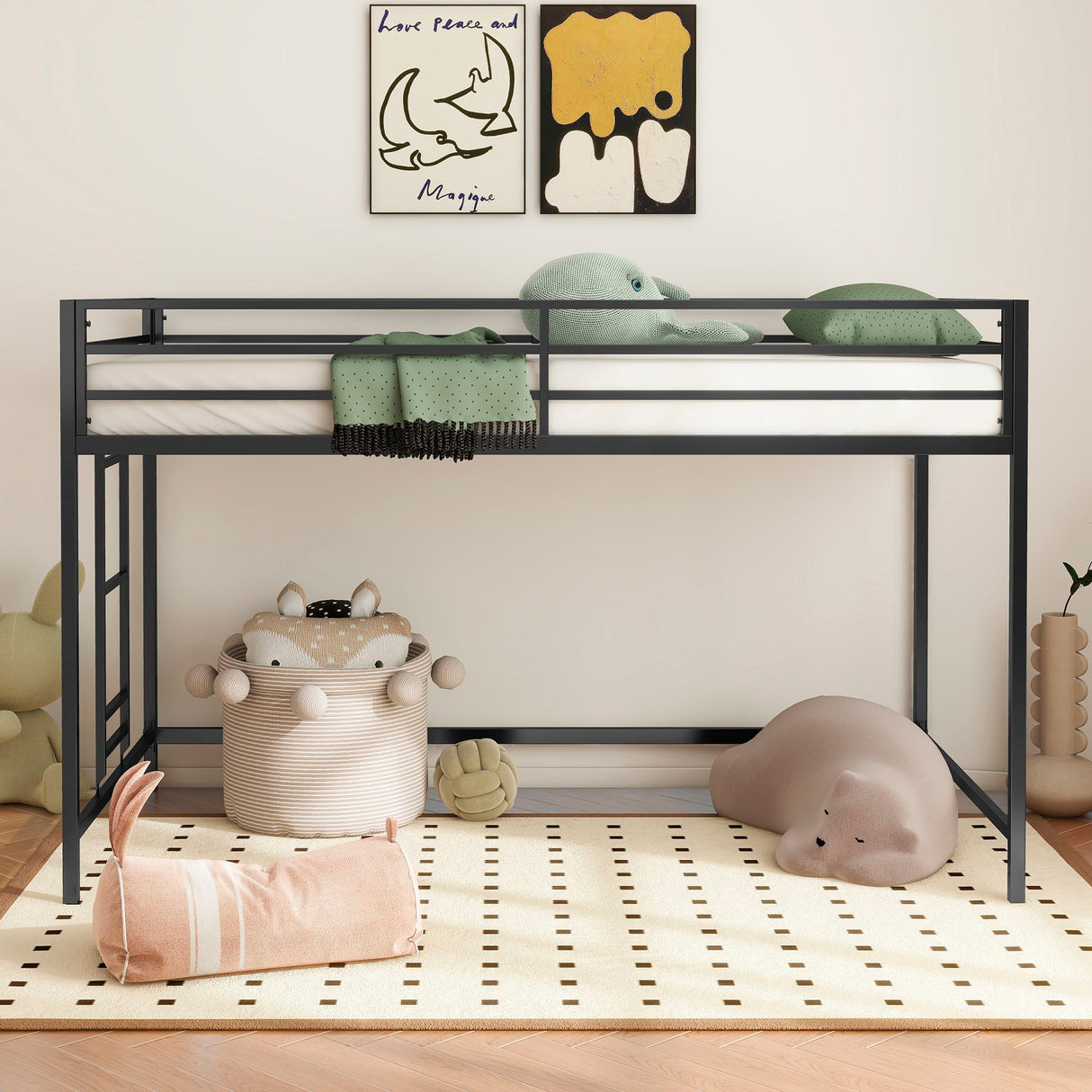 Adam - Twin Loft Bunk - Black