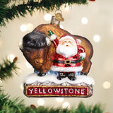 Santa With Bison Glass Ornament by Old World Christmas