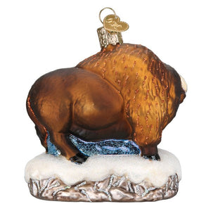 Santa With Bison Glass Ornament by Old World Christmas