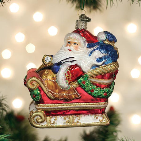 Santa-In-Sleigh-Ornament-Christmas-Ornaments