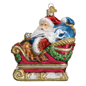 Santa In Sleigh Christmas Ornament by Old World Christmas