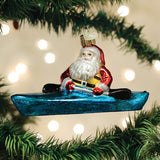 Santa In Kayak Ornament by Old World Christmas