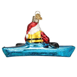 Santa In Kayak Ornament by Old World Christmas