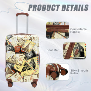 3-Piece PC Spinner Wheel Luggage Set with Printed Pattern