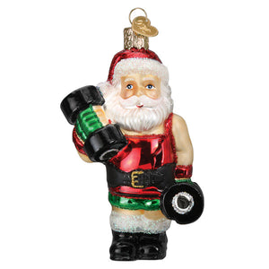 Bodybuilder Santa Christmas Ornament