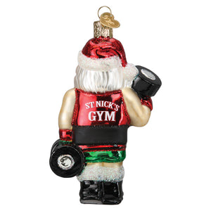 Bodybuilder Santa Christmas Ornament