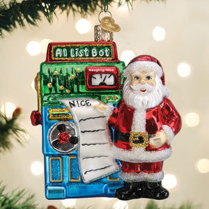 Santa's AI Bot Ornament 4.5 x 4 x 2.5 Inches