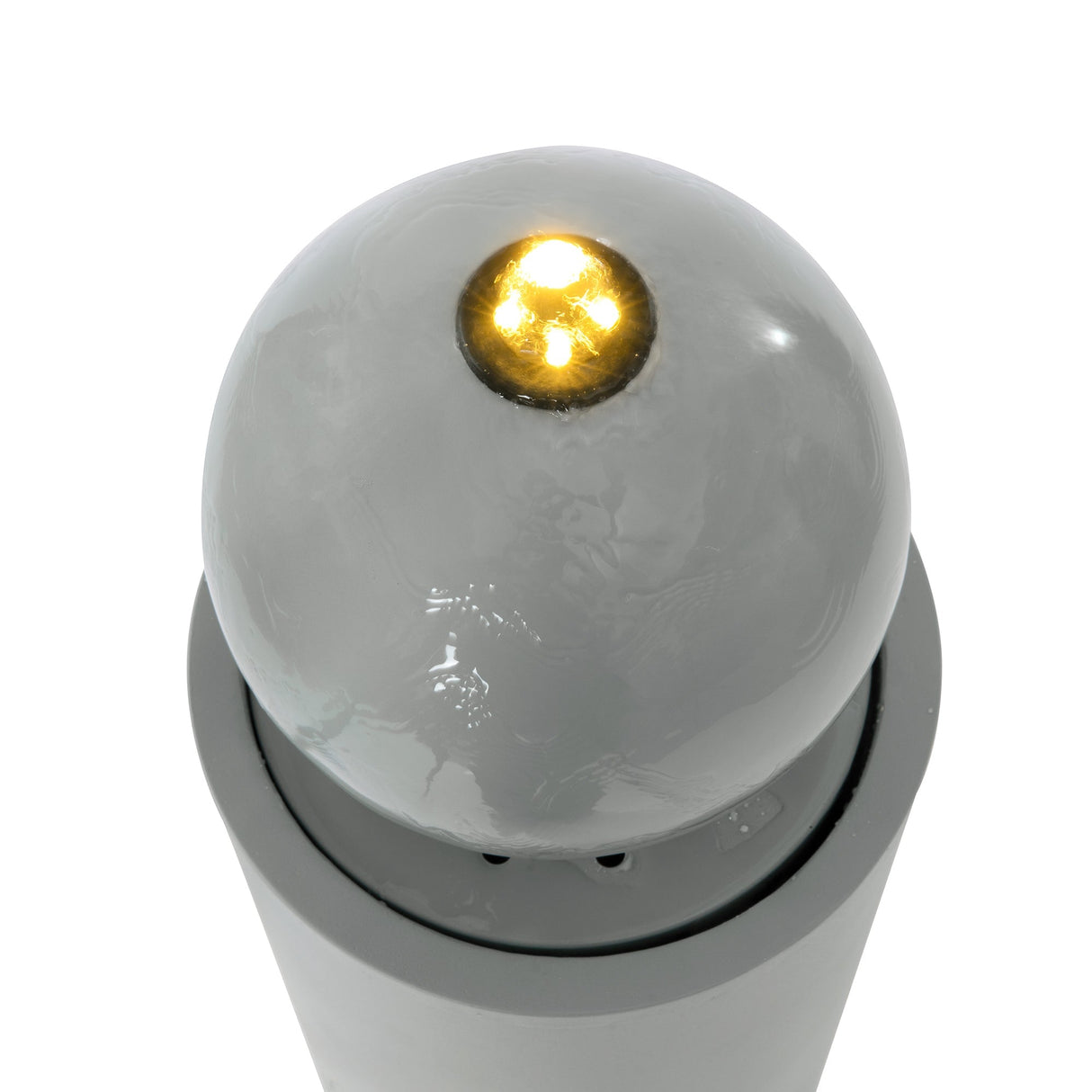 34.25'H Light Gray Metal Cutout Outdoor Water Fountain with LED Lights