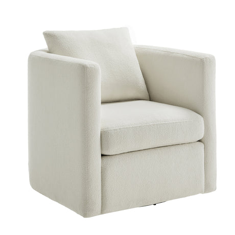 Sutton Light Grey Performance Fabric Swivel Barrel Chair