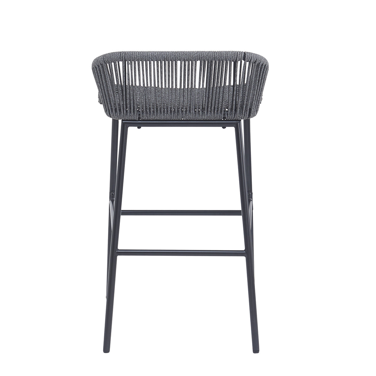 La Push Outdoor Patio Dark Gray Rope Barstool (Set of 2)