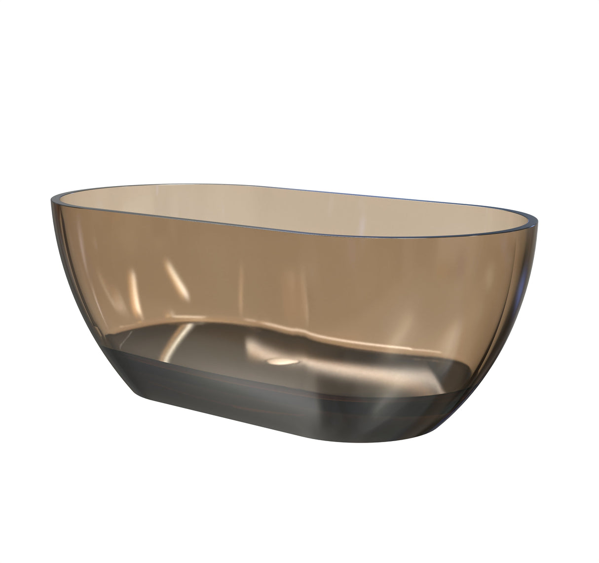 59 Inch Small-Size Resin Oval Freestanding Bathtub