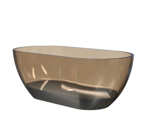 59 Inch Small-Size Resin Oval Freestanding Bathtub
