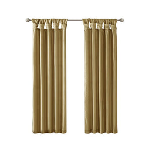 Twist Tab Lined Window Curtain Panel Bronze 50x84'