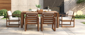 TREXM Patio Table and Chairs Set, 7-Piece Outdoor Dining Set for 6
