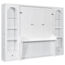 French Style Murphy Platform Bed With Shelf, Side Cabinets, Drawers And LED