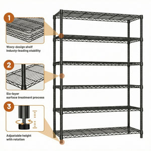 6-Tiers Storage Shelves - 2100LBS Capacity