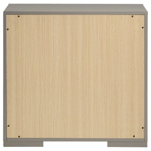 Ives 2-drawer Nightstand Bedside Table Grey High Gloss