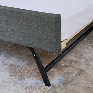 Upholstered Sofa Bed With LED Lights, Storage Headboard, Foldable Trundle & Wireless Charging