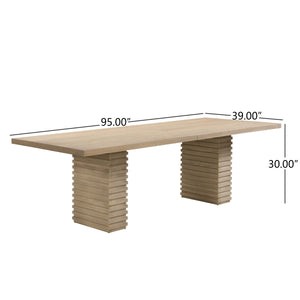 95-Inch Dining Table in Light Ash