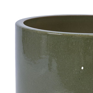 3 Pieces Ceramic Flowerpot, Planter For Patio, Garden Or Windowsills - Antique Light Green