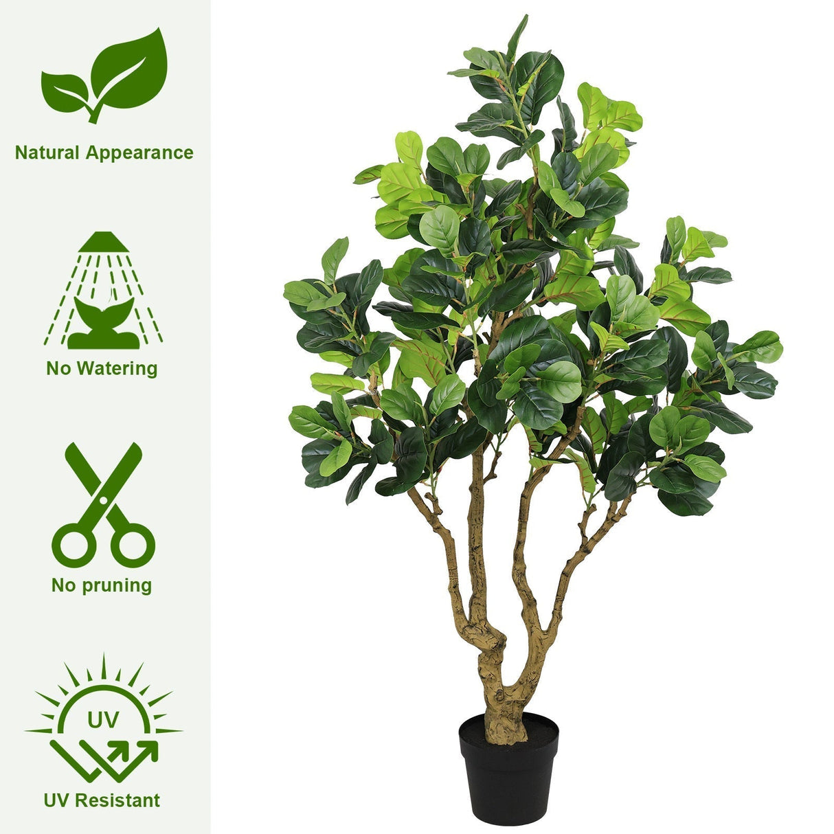7FT Tall Artificial Banyan Tree Silk Plant – Large Faux Greenery