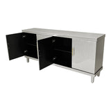 Champagne 4-Door Cabinet with Adjustable Shelves