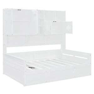 Daybed With All-In-One Cabinet And Shelf