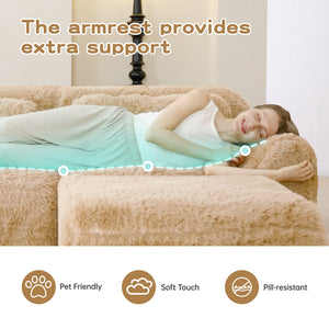 L-Shaped Soft And Fluffy Modular Sectional Sofa