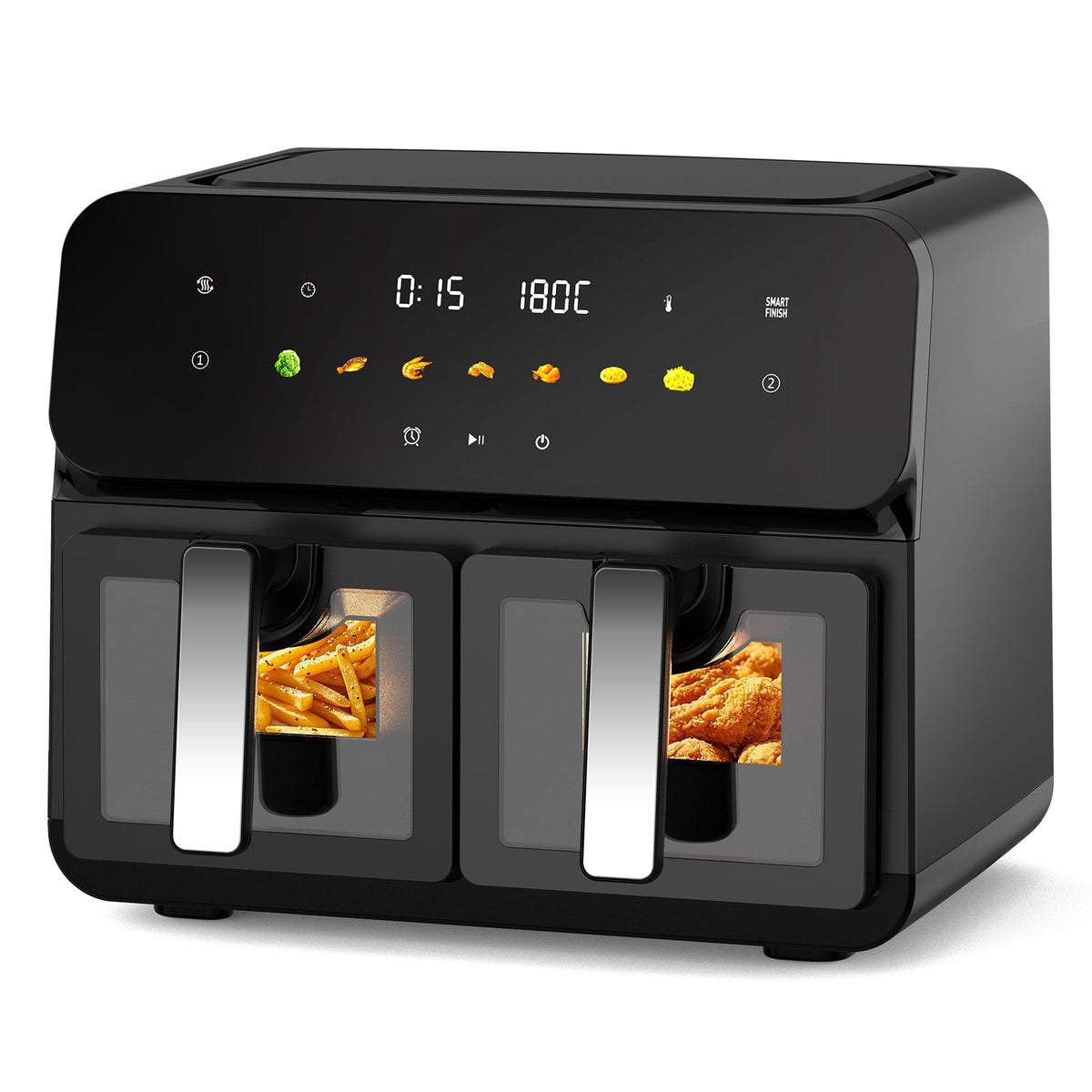 10QT Dual Air Fryer with Double Basket Design