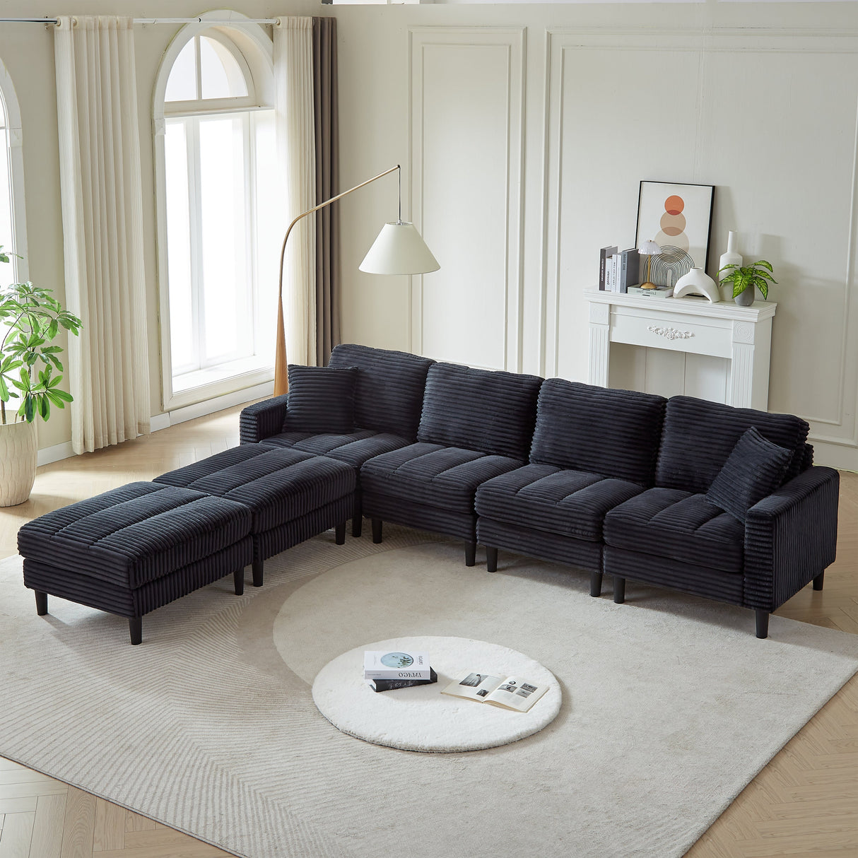The Beverly Corduroy U-Shaped Sectional Sofa