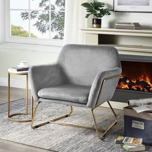 Keira - Accent Chair With Metal Base