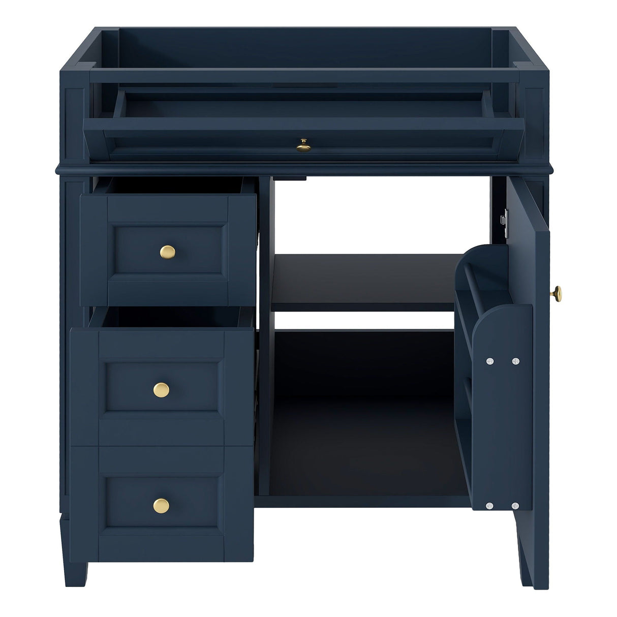 Bathroom Vanity With 2 Drawers and Tip-Out Drawer Storage Cabinet