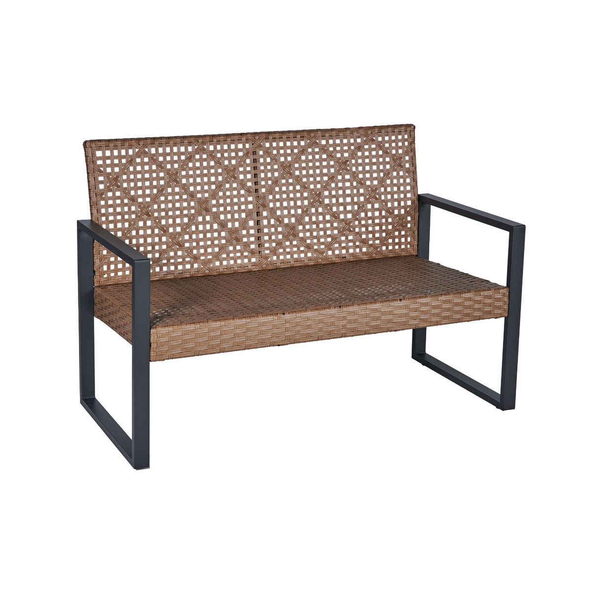 Canton 4-piece Handcrafted Acacia and Woven Rattan Outdoor Seating Ensemble
