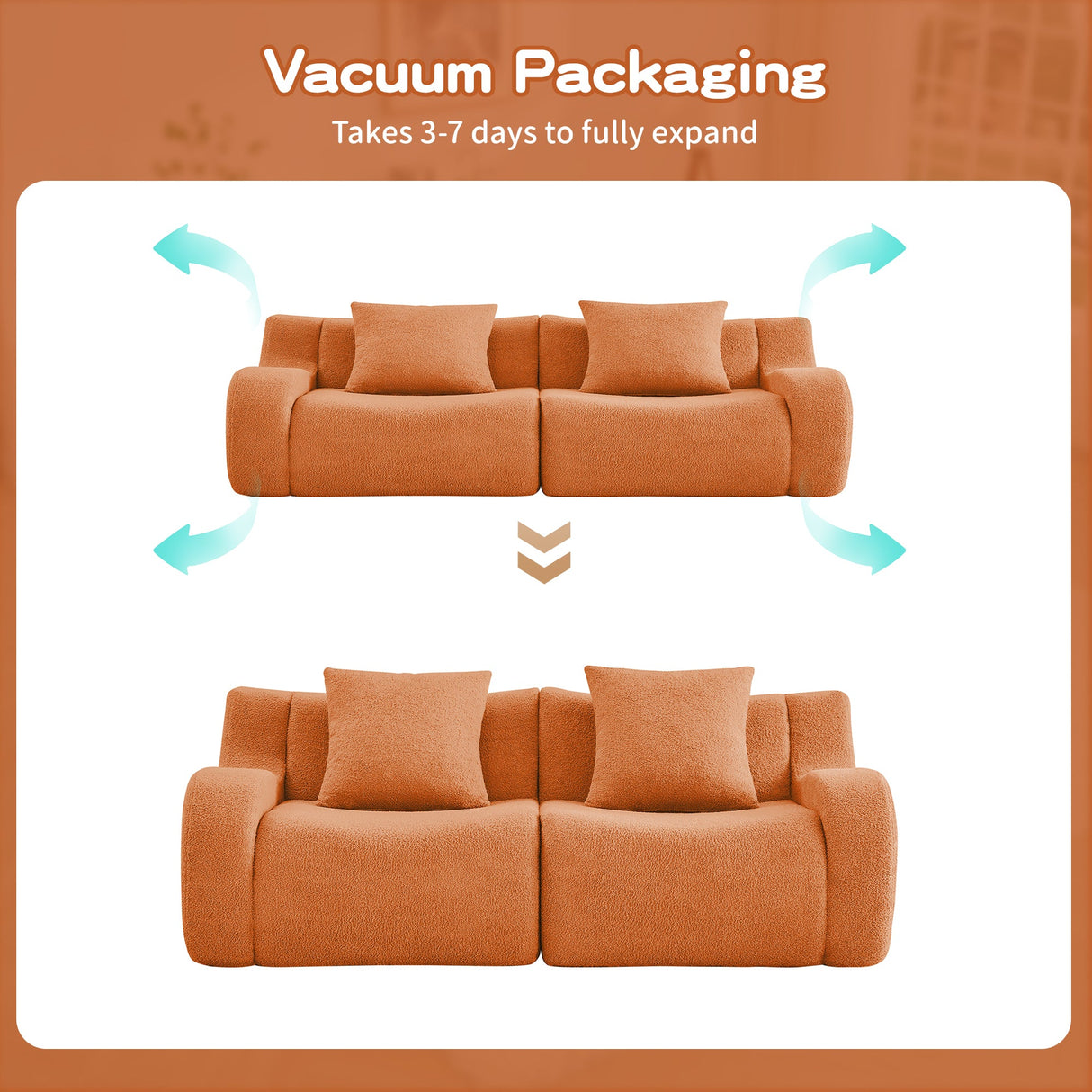 Soft Teddy Fabric Boneless Sofa