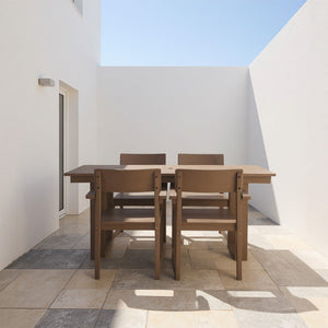 5 Piece Outdoor Dining Set with Umbrella Hole and 4 Armrest Chairs