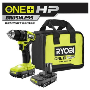 Open Box - Ryobi ONE+ HP 18V Brushless Cordless Compact 1/2 in. Drill/Driver Kit with (2) 1.5 Ah Batteries, Charger and Bag