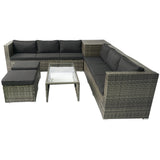 8 Piece Patio Sectional Wicker Rattan Outdoor Sofa Set with Storage Box