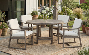 Outdoor Dining Set 5-Piece Patio Table and Chairs Set with Umbrella Hole