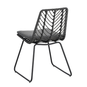 7-Piece Outdoor Dining Set for 6 with Acacia Wood Table and Rattan Chairs