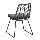 7-Piece Outdoor Dining Set for 6 with Acacia Wood Table and Rattan Chairs