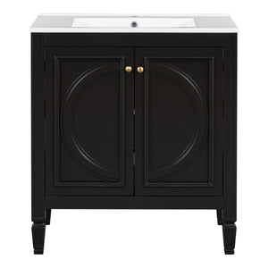 Double Sink Bathroom Vanity Set with Wall Mount Mirror Cabinet