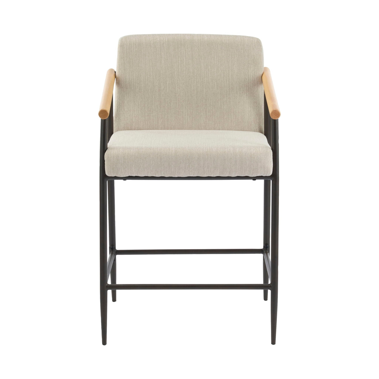 Mid Century Modern Counter Stool Set With Iron Frame